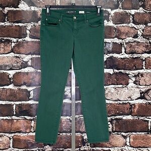 Level 99 Jeans Green Denim Lily Skinny Straight Stretchy 28P 28 Petite